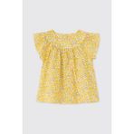 Panço Liberty Kumaş Çiçek Desenli Kız Bebek Bluz - Sarı - 5 Yaş
