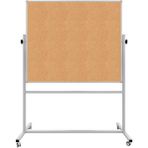 Panda 120 x 200 cm Mantar Pano Çift Taraflı 360° Dönerli Tekerlekli Ayaklı Alüminyum Çerçeveli