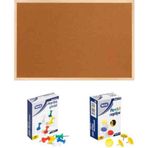 Panda 45x60 Cm Mantar Pano Ahşap Çerçeveli + 1 Paket Harita Çivisi+ 1 Paket Raptiye Pan115 45 x 60 CM