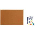 Panda 60x90 Cm Ahşap Çerçeve Mantar Pano + 1 Paket Harita Çivisi Pan116 60 Cm
