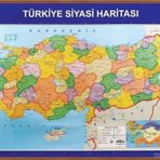 Panda 70X100 Cm Türkiye Siyasi + Fiziki Çıtalı Harita Tablo Pano