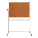 Panda 90 x 120 CM Çift Taraflı 360 Dönerli Tekerlekli Mobil Mantar Pano - pan176