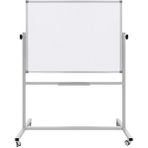 Panda Ayaklı Yazı Tahtası Mobil Çift Taraflı Tekerlekli 360 Dönerli Laminant 90X120 cm - Beyaz - Mobil Ayaklı