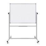 Panda Ayaklı Yazı Tahtası Mobil Çift Taraflı Tekerlekli 360 Dönerli Laminant 90x120 cm - Beyaz