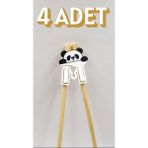 Panda Çubuk Yardımcı Aparatı (4’lü Set) | Çocuk & Yetişkin Için 3D Chopstick Eğitici Klips - Siyah