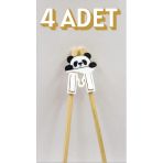Panda Çubuk Yardımcı Aparatı (4’Lü Set) Çocuk & Yetişkin İçin 3D Chopstick Eğitici Klips