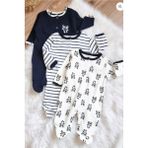 Panda Desenli 3'lü Patikli Tulum (Kız - Erkek - Yenidoğan) - 00-Beyaz - 0 - 3 Ay