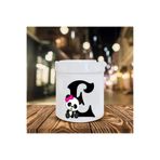 Panda Desenli E Harfi Baskılı Seramik Şık Küllük