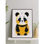 Panda Dostlar Bebek Odası Çerçeveli Tablo, Kreş Çocuk Odası Çerçeveli Duvar Dekoru, Yenidoğan Hediye