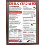 Panda Ilk Yardım Levhası (Mdf Çerçeve) - Kahverengi - 50x70cm - MDF Pano