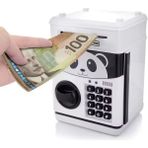 Panda Kasa Şeklinde Elektronik Şifreli Atm Kasa Kumbara Müzikli Kağıt Para Madeni Para Kumbarası