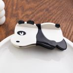 Panda Şekilli Saç Pençesi Klipsi, Beyaz ve Siyah Hayvan Kaymaz Saç Aksesuarları, Orta Saçlar Kadınlar ve Kızlar için, Kalp Gözü, Panda