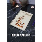 Panda Tasarım Ahşap Plan Defteri - Tarihsiz Ajanda - Günlük Planlayıcı (Planlama Defteri) A5