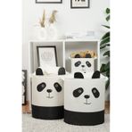 Panda Tasarımlı 2' Li Bebek Çocuk Odası Düzenleyici Saklama Kutusu Oyuncak Kirli Sepeti 37x40 Çok Renkli
