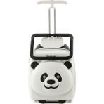 Panda Tasarımlı Oturulabilir Çocuk Valizi – Düşme Engelleyici, Seyahat Tipi Bavul - Beyaz