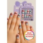 Panda Temalı 12 Li Yapışkan Stickerlı Kendi Çantasında Çocuk Takma Tırnak Seti- 5- 14 Yaş Arası - Çok Renkli