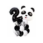 Panda Temalı Siyah Renk Duğum Günü Parti Seti Yaş 2