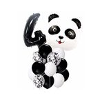 Panda Temalı Siyah Renk Duğum Günü Parti Seti Yaş 4