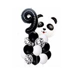 Panda Temalı Siyah Renk Duğum Günü Parti Seti Yaş 9