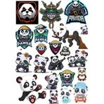 Panda Temalı Sticker -1 19 Parça Telefon, Tablet, Defter, Laptop Sticker