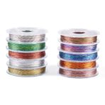 PandaHall 10 rulo 0,3 mm metalik iplik, makine nakış ipliği, 3 katlı, makrome ip, düğümlü dikiş ipliği, kapitone, arkadaşlık bilekliği, takı üretimi