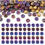 PandaHall 100 adet vokal harf boncuğu, 10 mm, düz, yuvarlak, alfabe boncukları, A/E/I/O/U, başlangıç harfleri, ünlüler, arkadaşlık bileklikleri için cam boncuklar, takı üretimi