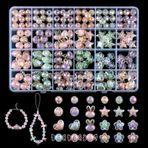 PandaHall 150 adet akrilik mesafe boncuğu, 8 stilde boncuk, mesafe boncuğu, 3 farklı renk, gevşek Lampwork boncukları, şeffaf el işi boncukları, saç örgüleri için, anahtarlık, kolye, takı üretimi için