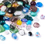 Pandahall 200 adet Lampwork Cam Boncuklar 4~20x4~20 mm El Yapımı Gevşek Boncuklar Çoğu Büyük Nazarlık Bileziğine Uygun, Karışık Şekiller ve Renkler