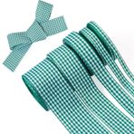 Pandahall 5 rulo yeşil ve beyaz kareli polyester bant, piknik bandı, Noel bandı, kurdele bandı, dikiş, hediye paketi, düğün, bekarlığa veda partisi