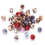 PandaHall 50 parça Suni Kürk Ponpon Topları Nazarlık Kolye Leopar Metalik Ponpon Küpe Küpe Küpe Takı Yapımı Aksesuarlar, Rastgele Karışık Renk