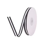 PandaHall Elite 25 Yard 3/8" (10 mm) Grogren Kurdele Çift Yüzlü Siyah ve Beyaz Çizgili Pamuk Kurdele Hediye Paketi Kurdele Parti Düğünler Doğum Günü Noel Gelin Duşları için