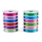 PandaHall Nakış İpliği, 0,3 mm, Metalik Nakış İpliği, 3 Katlı, İnci İpi, Tokmak için Dikiş İpliği, Kapitone, Arkadaşlık Bilekliği, Takı Üretimi, 12 Rulo