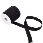 PandaHall Siyah Gimp Örgü Süs, 9,44 m Polyester Dokuma Örgü Örgü Süs 19 mm (3/4 inç) Geniş Süsleme Süsleme Rulosu Kırkyama Dantel Kurdele Kostüm Elbise Döşeme Ev Dekoru Kendin Yap Dikiş El İşi