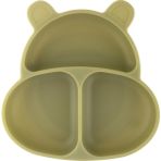 Pandish Huppo Vakum Tabanlı Silikon Mama Tabağı Olive Green - Yeşil