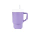 Pandish Mugley Silikon Kapaklı Pipetli Tek Kulplu Bardak Violet Purple