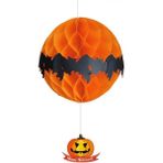 Pandoli Bal Kabağı Figürlü Halloween Partisi Turuncu Renk Petek Asma Süs