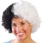 Pandoli Cruella De Ville Afro Wig Bonus Peruk Siyah Beyaz Renk - Renkli