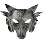 Pandoli Eskitme Gümüş Renk Tam Yüz Arkadan Lastikli Kurt Şeklinde Halloween Maskesi - Renkli - Normal