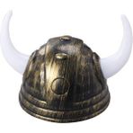 Pandoli Halloween Boynuzlu Plastik Viking Şapkası Yetişkin Eskitme Altın Renk - Standart - Renkli