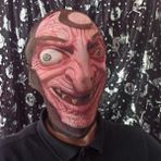 Pandoli Halloween Cadılar Bayramı 3D 3 Boyutlu Kumaş Baskı Cadı Korku Maskesi - Normal - Renkli