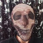Pandoli Halloween Cadılar Bayramı 3D 3 Boyutlu Kumaş Baskı Kurukafa Korku Maskesi - Normal - Renkli