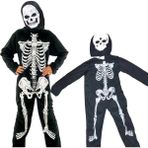 Pandoli Iskelet Desenli Siyah Renk Halloween Iskelet Çocuk Kostüm 4-6 Yaş - Renkli
