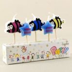 Pandoli Renkli Balıklar ve Happy Birthday Yazılı Yıldız Şekilli Mum 5 Adet 7 Cm