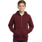 Pandonim Bordo Fermuarlı Kapüşonlu Cepli Kız Erkek Sweatshirt BGL-ST04999 - 16 Yaş