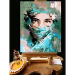 Pandora Hobi N1168 - Numaralı Boyama Seti - 40 x 50 cm Kasnağa Gerili Ürün - Turkuaz Kadın
