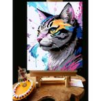 Pandora Hobi N1207 - Numaralı Boyama Seti - 40X50CM Kasnağa Gerili Ürün - Renkli Kedi
