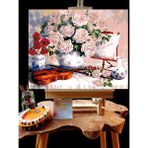 Pandora Hobi N1243 - Numaralı Boyama Seti - 40X50CM Kasnağa Gerili Ürün - Keman ve Çiçek