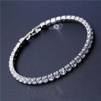 Pandoraplanet 4mm Kübik Zirkonya Yeşil Tenis Bilekliği Zincir Bilezikler Kadın Erkek Altın Gümüş Renk El Zinciri Cz Zincir Homme Takı (Yurt Dışından)