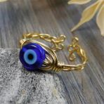 Pandoraplanet Yeni Nazar Bakır Tel Örgü Yüzük Kadınlar Için Vintage El Yapımı Türk Gözü Açılış Sıradışı Yüzükler 2022 Trend Gotik Şanslı Takı (Yurt Dışından)
