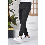 pandy Siyah Unisex Scuba Kumaş Slimfit Düz Eşofman Altı